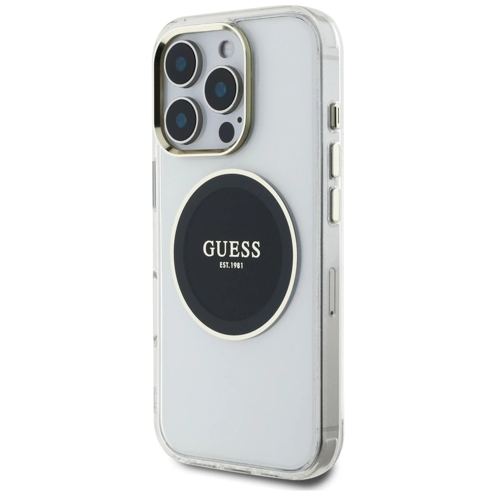 Guess IML Metal Colored Circle Classic Logo MagSafe case for iPhone 16 Pro - black_1