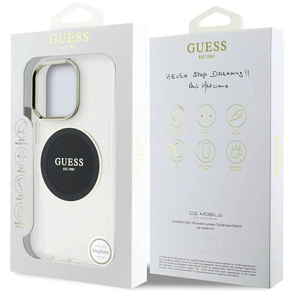 Guess IML Metal Colored Circle Classic Logo MagSafe case for iPhone 16 Pro - black_7