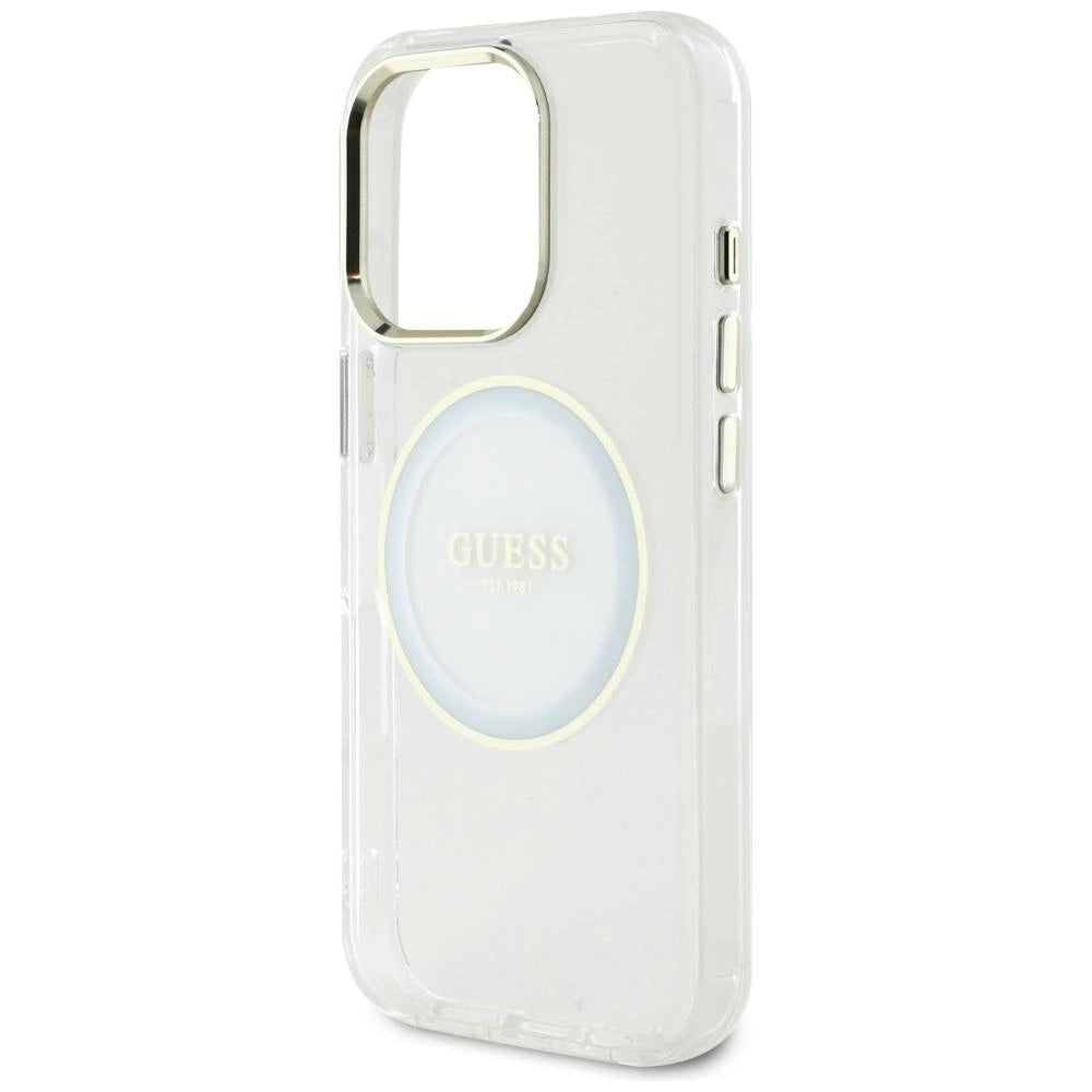 Guess IML Metal Colored Circle Classic Logo MagSafe case for iPhone 16 Pro Max - white_5