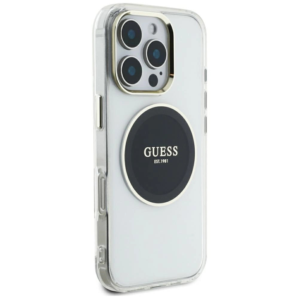 Guess IML Metal Colored Circle Classic Logo MagSafe Case for iPhone 16 Pro Max - Black_3