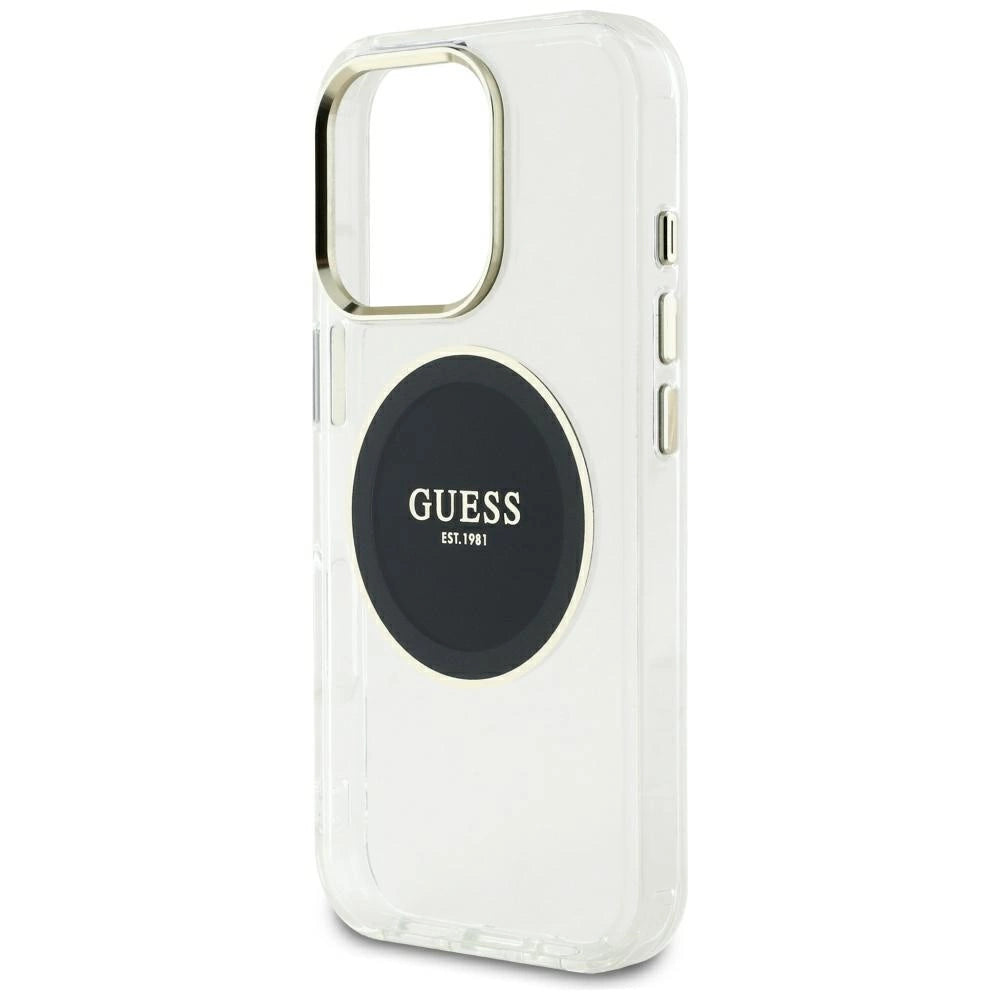 Guess IML Metal Colored Circle Classic Logo MagSafe Case for iPhone 16 Pro Max - Black_5