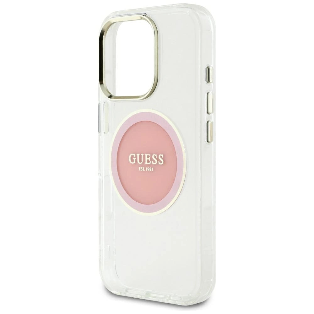 Guess IML Metal Colored Circle Classic Logo MagSafe case for iPhone 16 Pro Max - pink_5