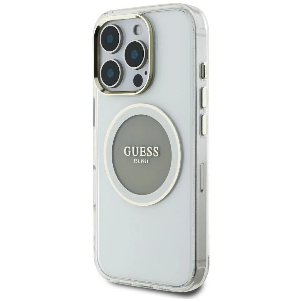 Guess IML Metal Colored Circle Classic Logo MagSafe case for iPhone 16 Pro Max - gray_1