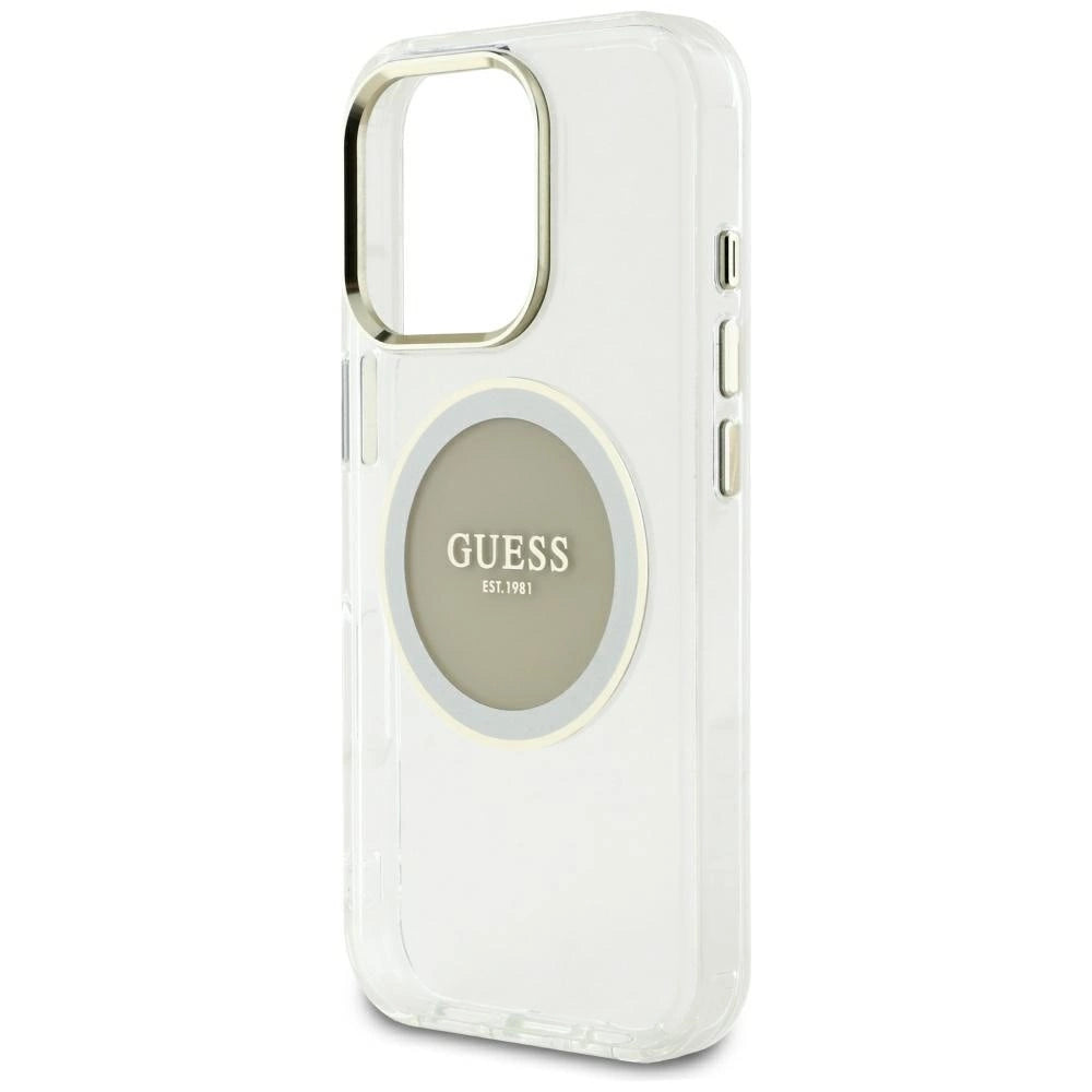 Guess IML Metal Colored Circle Classic Logo MagSafe case for iPhone 16 Pro Max - gray_5