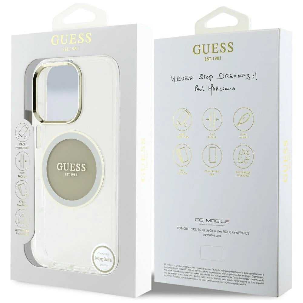 Guess IML Metal Colored Circle Classic Logo MagSafe case for iPhone 16 Pro Max - gray_7