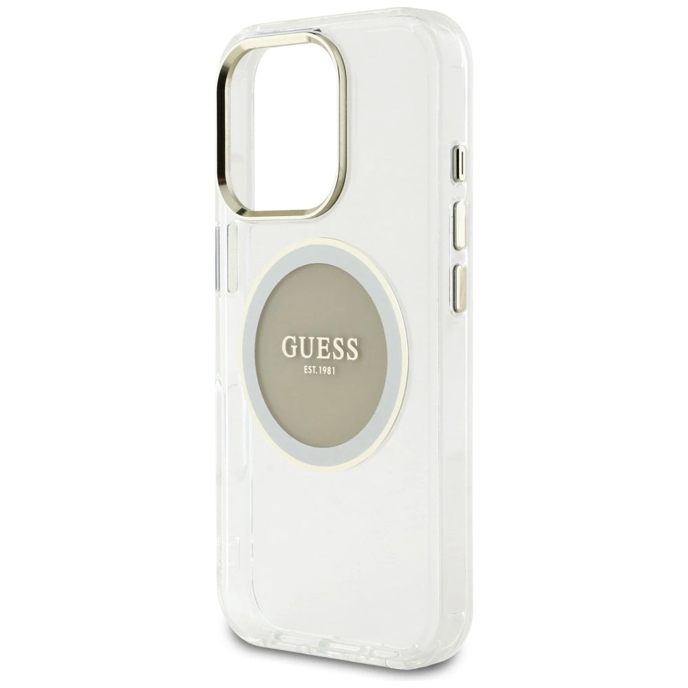 Guess IML Metal Colored Circle Classic Logo MagSafe case for iPhone 16 Pro - gray_5