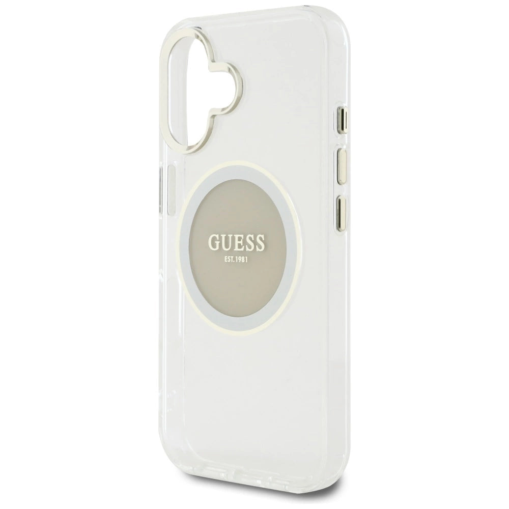Guess IML Metal Colored Circle Classic Logo MagSafe case for iPhone 16 - gray_5