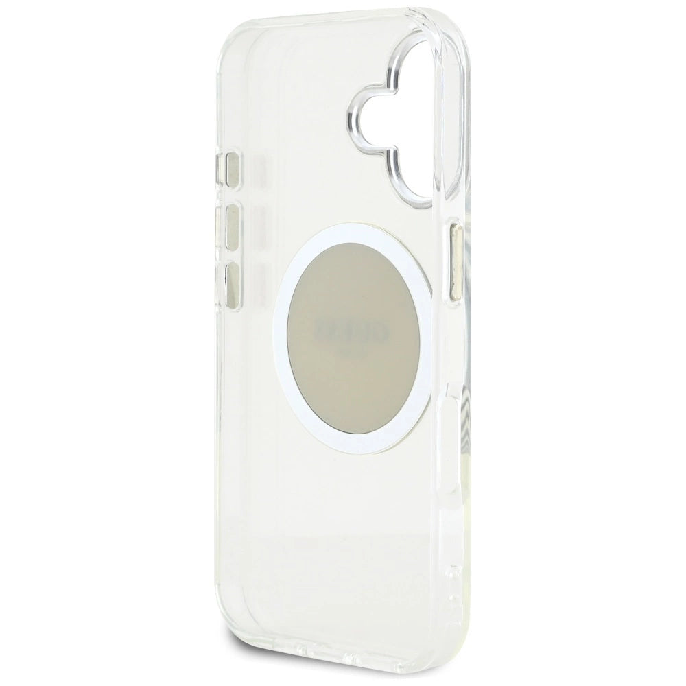 Guess IML Metal Colored Circle Classic Logo MagSafe case for iPhone 16 - gray_6