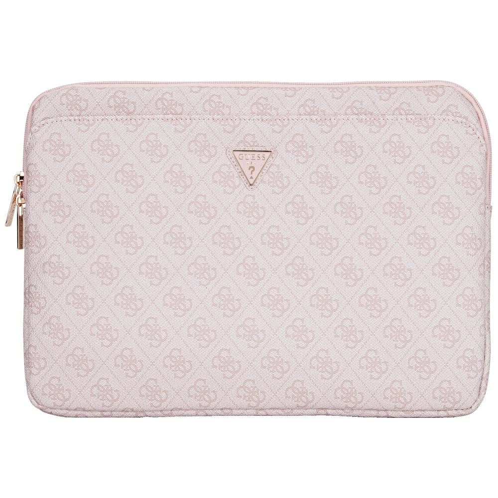 Guess Sleeve 4G Zipper Pocket Triangle Logo 14" Laptop Bag - Pink_0