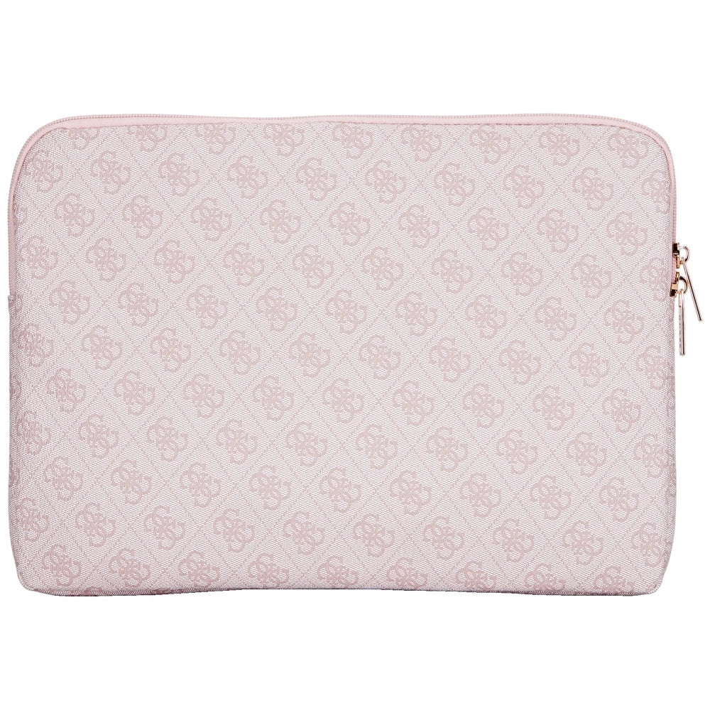Guess Sleeve 4G Zipper Pocket Triangle Logo 14" Laptop Bag - Pink_1