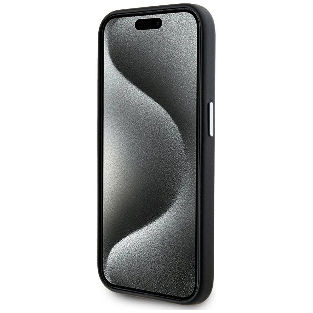 Karl Lagerfeld FW Metal Plate MagSafe iPhone 15 Pro Case - Black_4