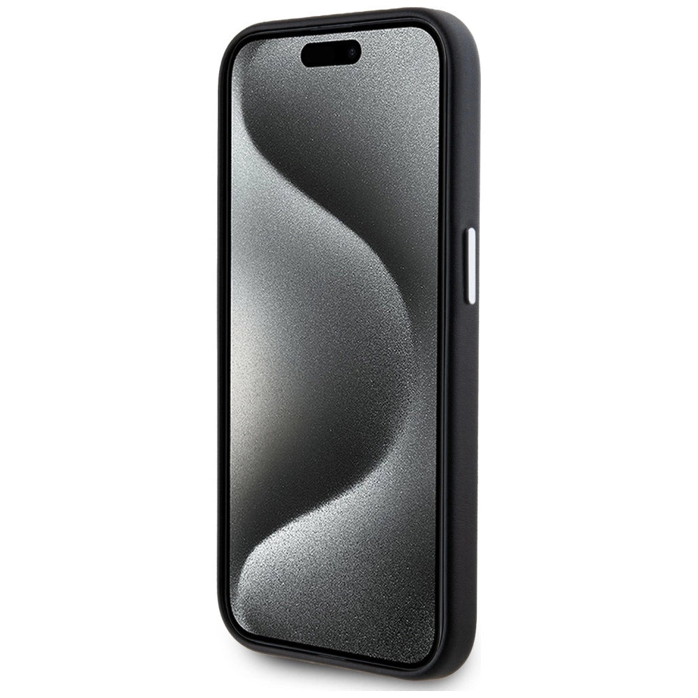 Karl Lagerfeld FW Metal Plate MagSafe iPhone 15 Pro Max Case - Black_4