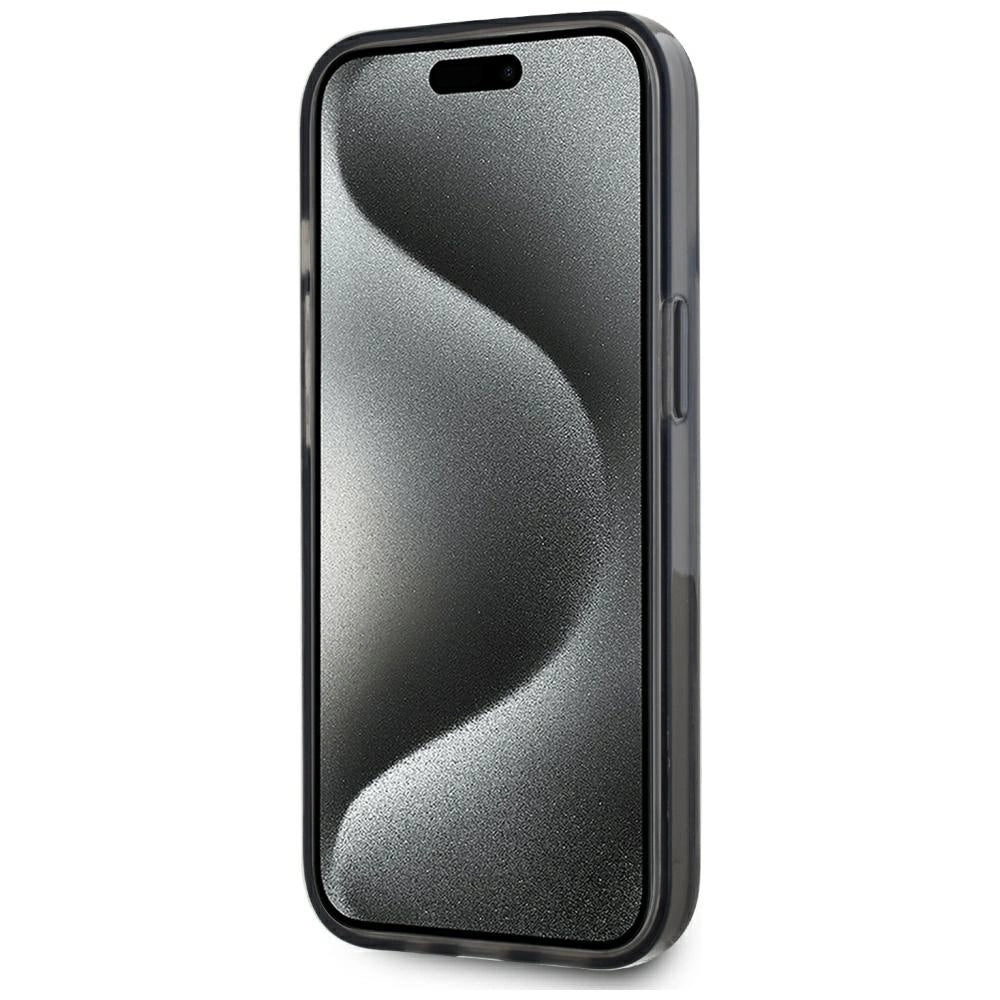 Karl Lagerfeld Liquide Glitter Monogram Gradient iPhone 15 Case - Black_4