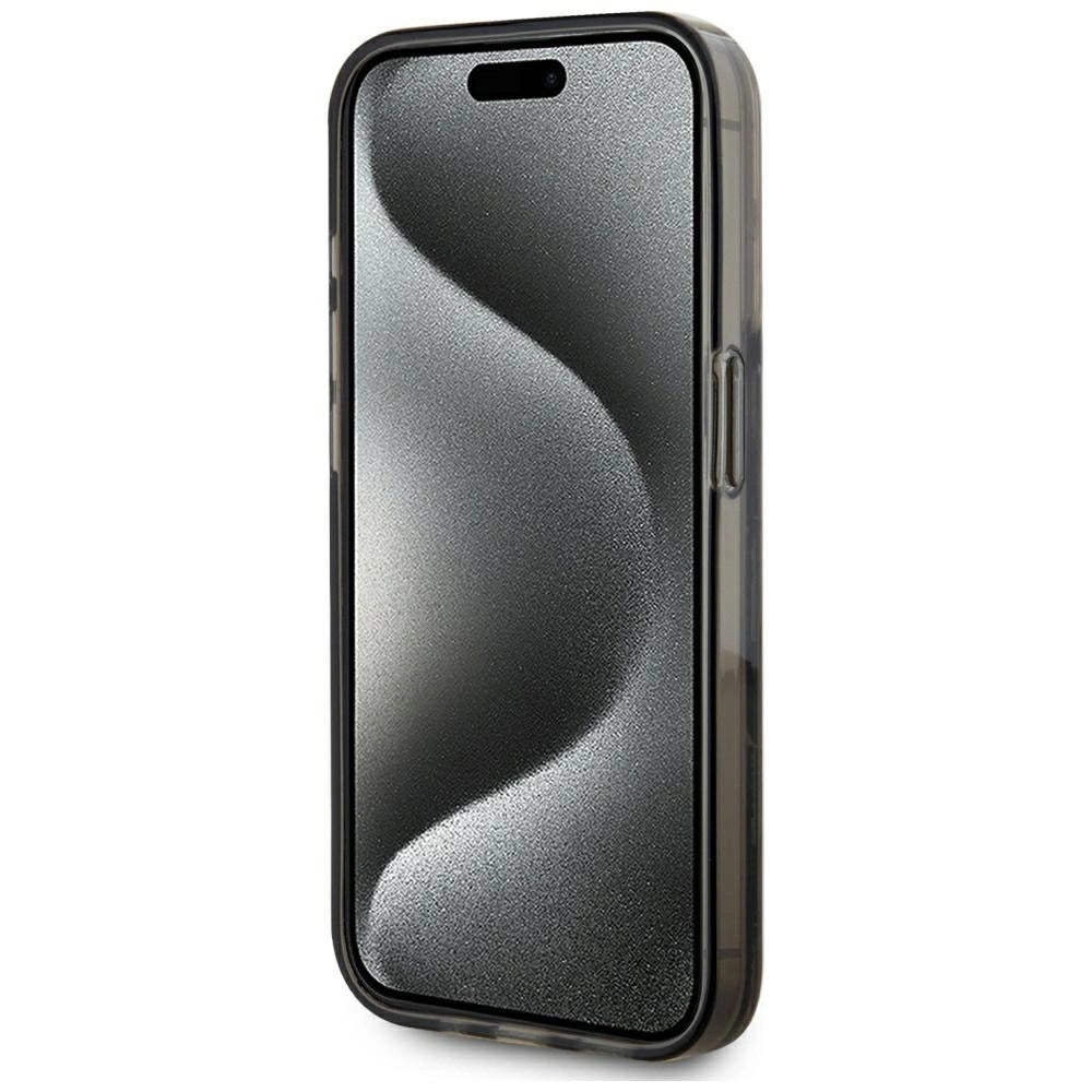 Karl Lagerfeld Liquide Glitter Monogram Gradient iPhone 15 Pro Case - Black_4