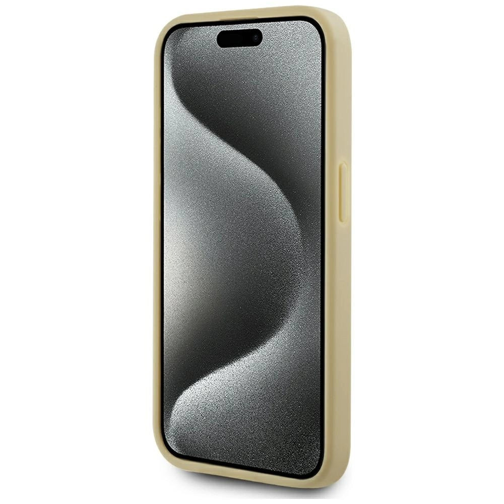 Karl Lagerfeld Wrinkled Metal Signature iPhone 15 Pro Max Case - Gold_4