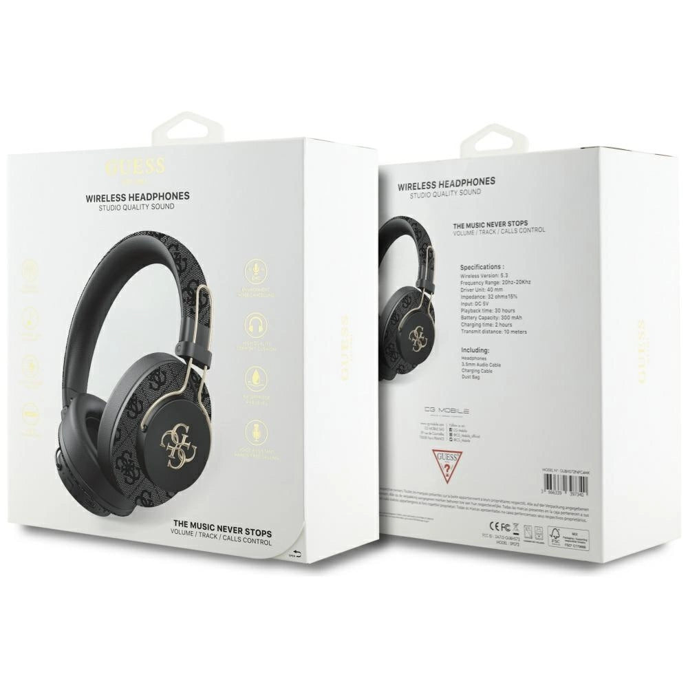 Guess ENC Metal 4G Logo Over-Ear Headphones - Black_4