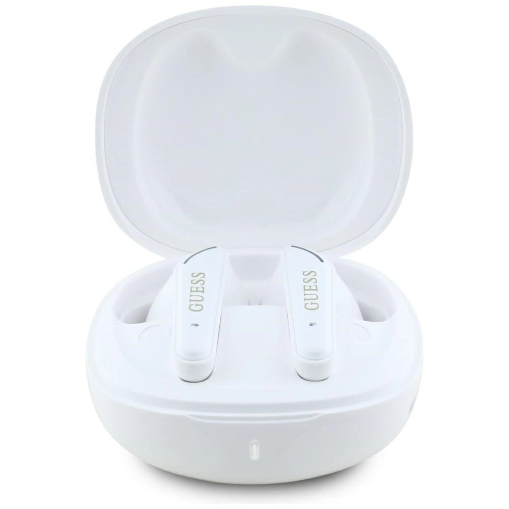 Guess Flat Classic Logo Electroplated TWS Headphones - White_2