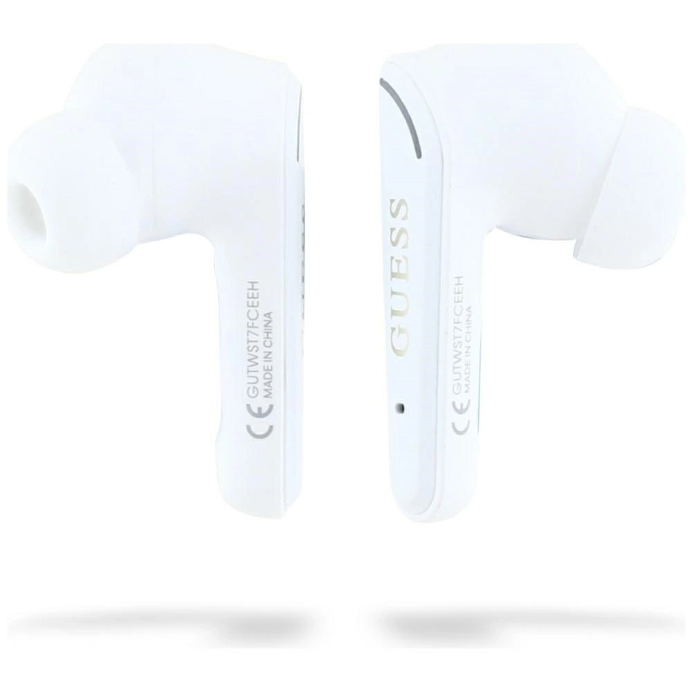 Guess Flat Classic Logo Electroplated TWS Headphones - White_4