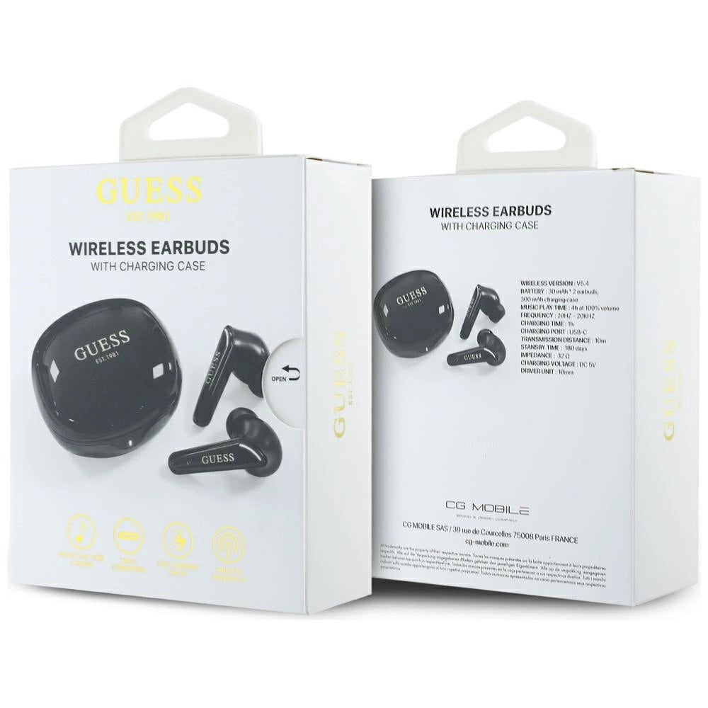 Guess Flat Classic Logo Electroplated TWS Headphones - Black_5