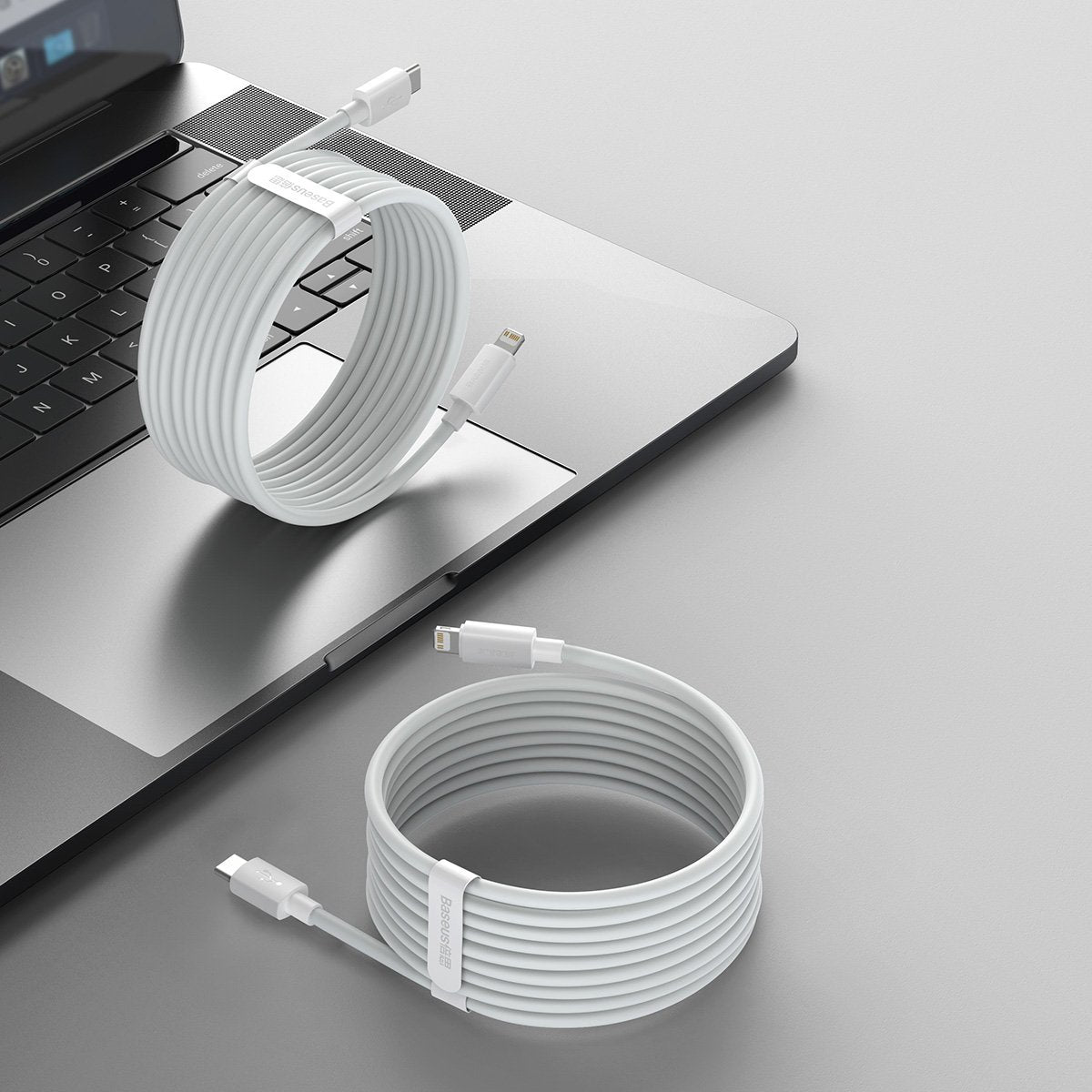 Baseus Simple Wisdom Data Cable Kit USB-C to Lightning PD 20W (2PCS/Set) 1.5m White_10