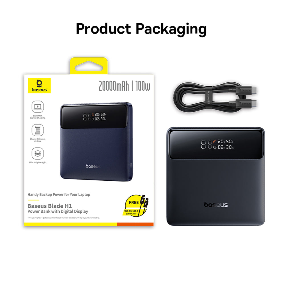 Baseus Blade H1 20000mAh 100W Powerbank with Display - Black_5