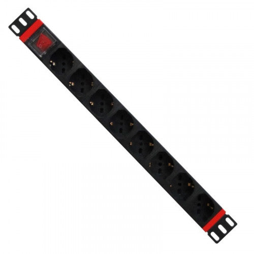 WP WPN-PDU-C01-08 unidad de distribución de energía (PDU) 8 salidas AC 1U Negro, Rojo_0