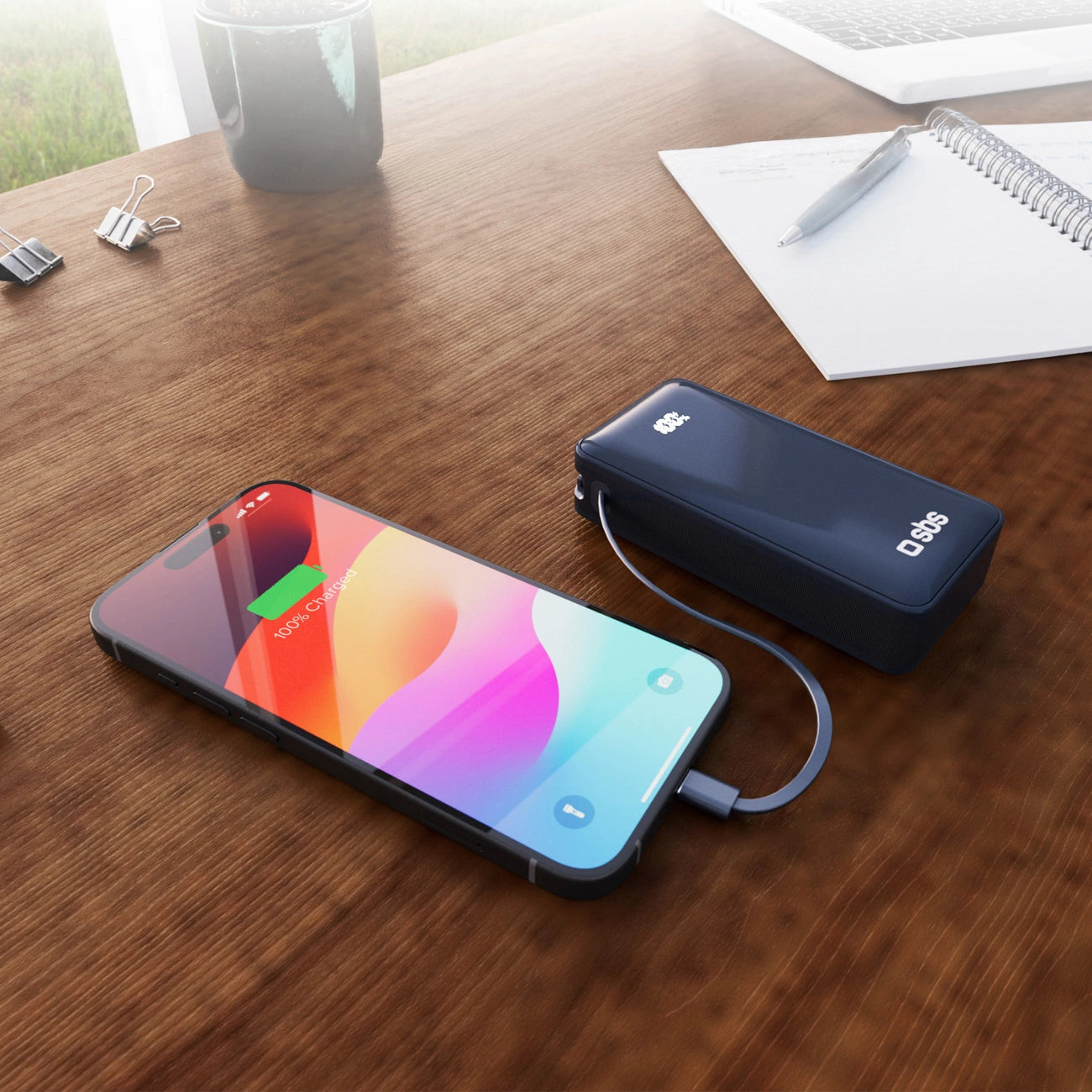 Powerbank SBS 10000 mAh 20W with built-in USB-C cable and digital display - dark gray_9