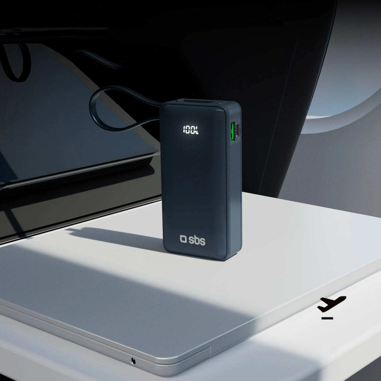 Powerbank SBS 10000 mAh 20W with built-in USB-C cable and digital display - dark gray_11