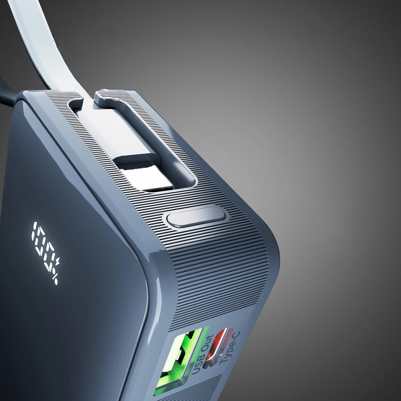 Powerbank SBS 10000 mAh 20W with built-in USB-C cable and digital display - dark gray_7