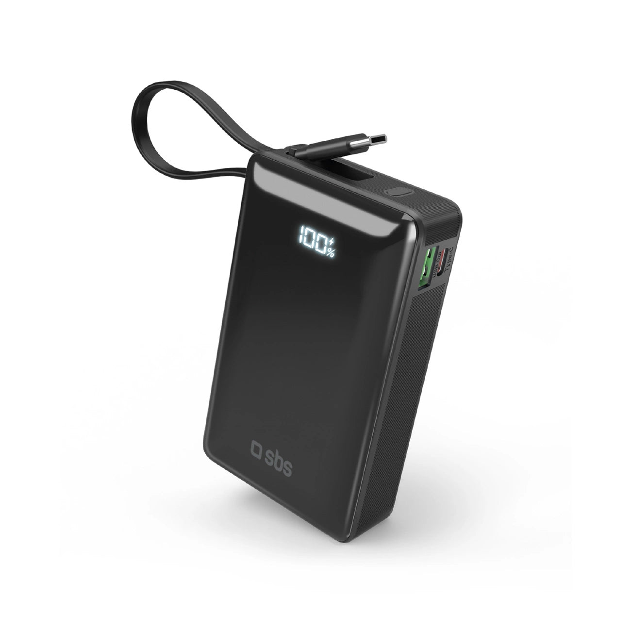 Powerbank SBS 20000 mAh 20W with built-in USB-C cable and digital display - black_0
