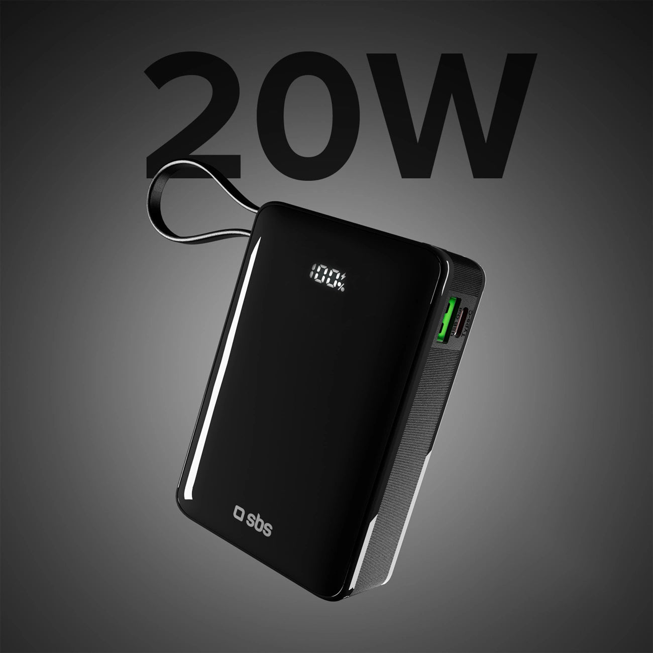 Powerbank SBS 20000 mAh 20W with built-in USB-C cable and digital display - black_3