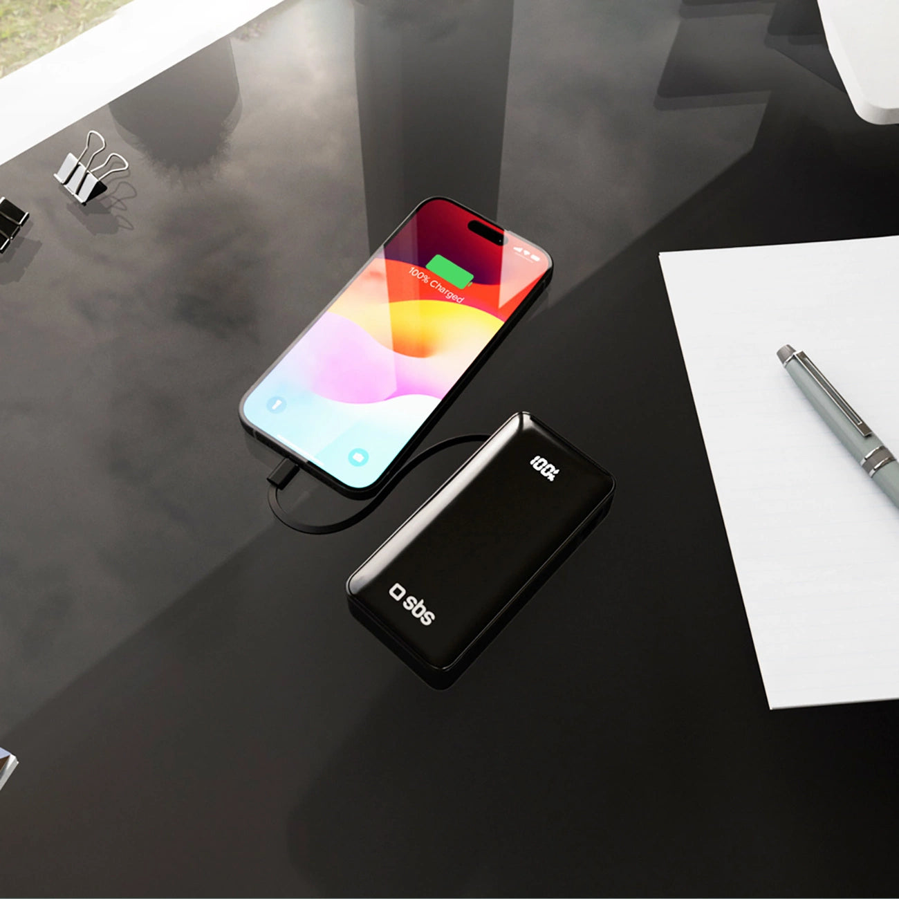 Powerbank SBS 10000 mAh 20W with built-in USB-C cable and digital display - black_10