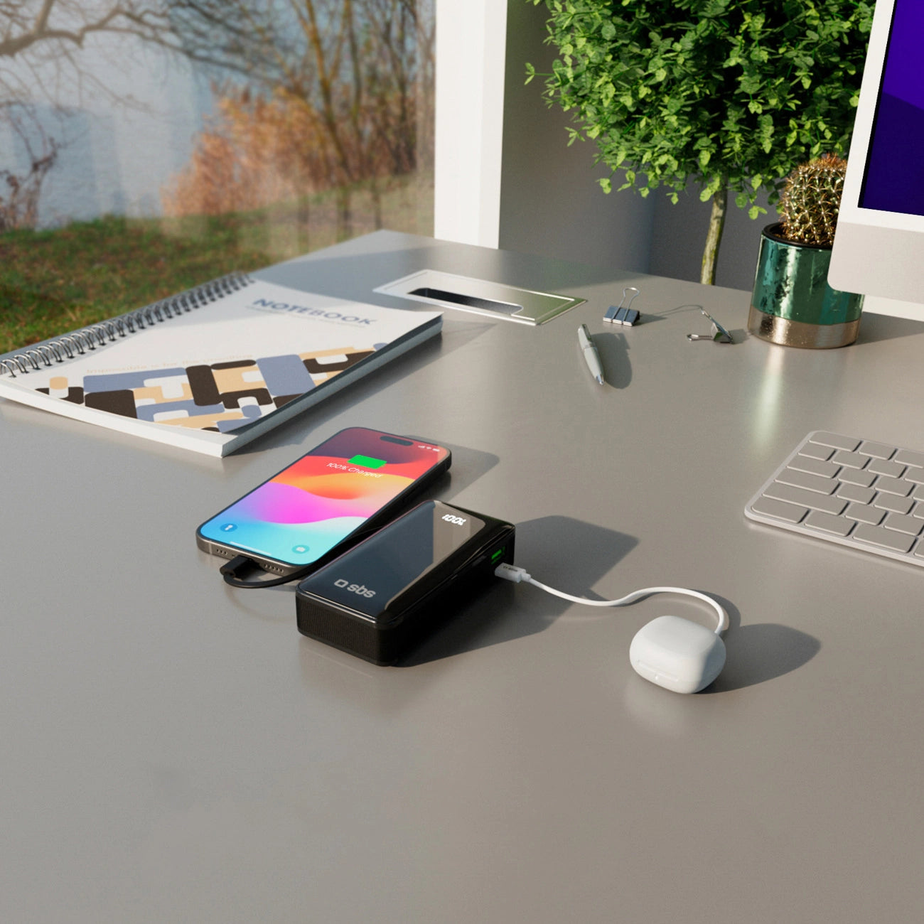 Powerbank SBS 10000 mAh 20W with built-in USB-C cable and digital display - black_11