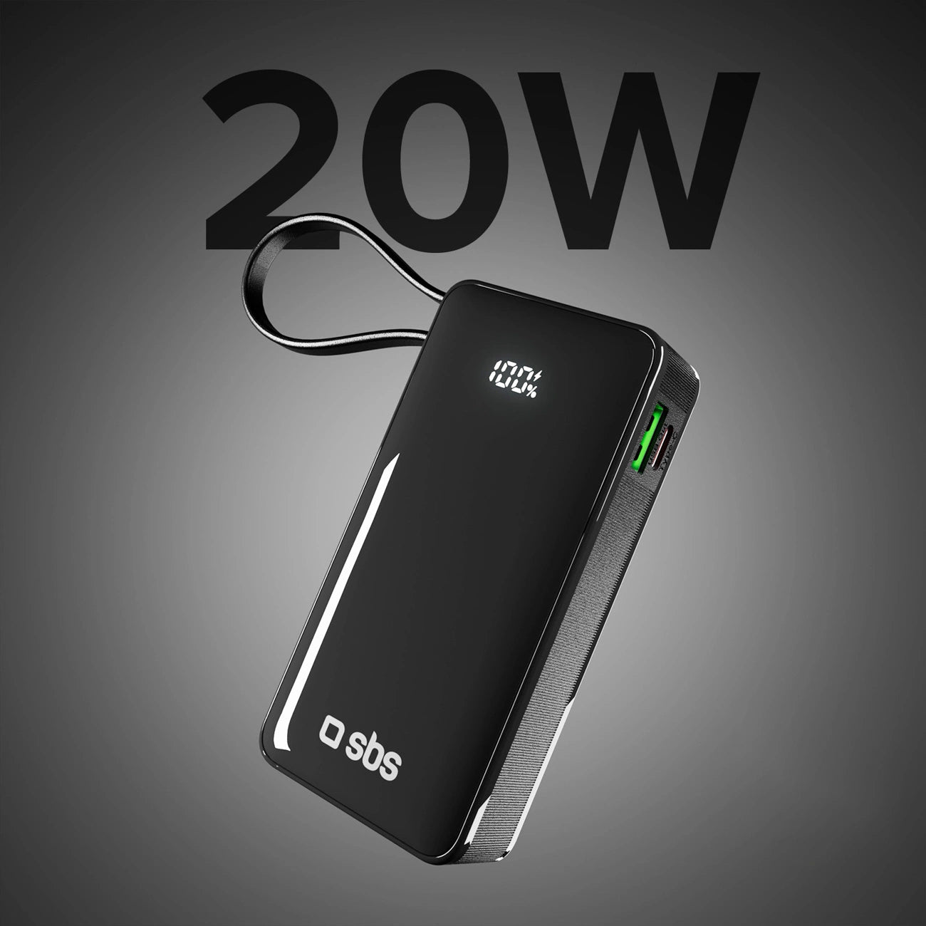 Powerbank SBS 10000 mAh 20W with built-in USB-C cable and digital display - black_3