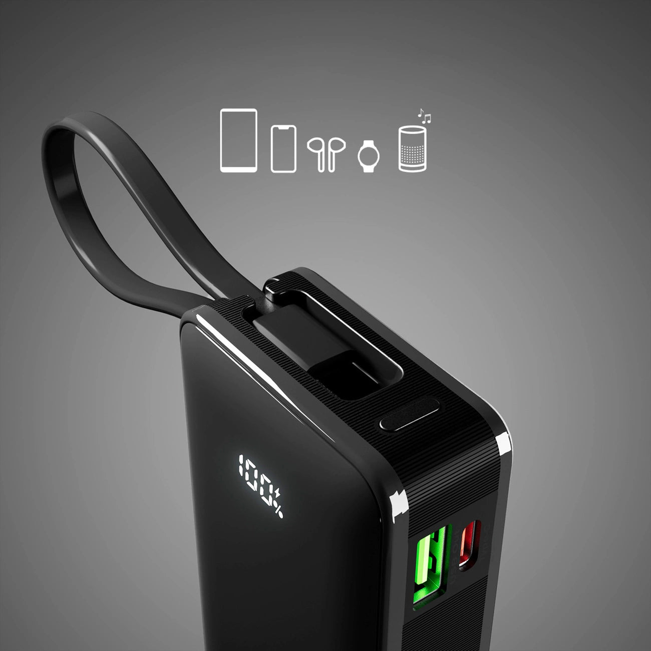 Powerbank SBS 10000 mAh 20W with built-in USB-C cable and digital display - black_5