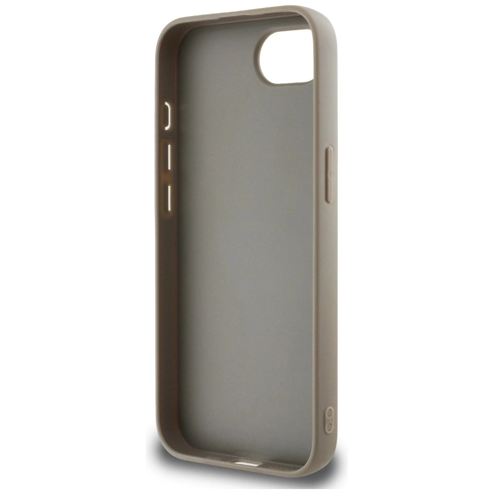 DKNY Repeat Texture Pattern with Tonal Stripe iPhone 16e Case - Beige_6