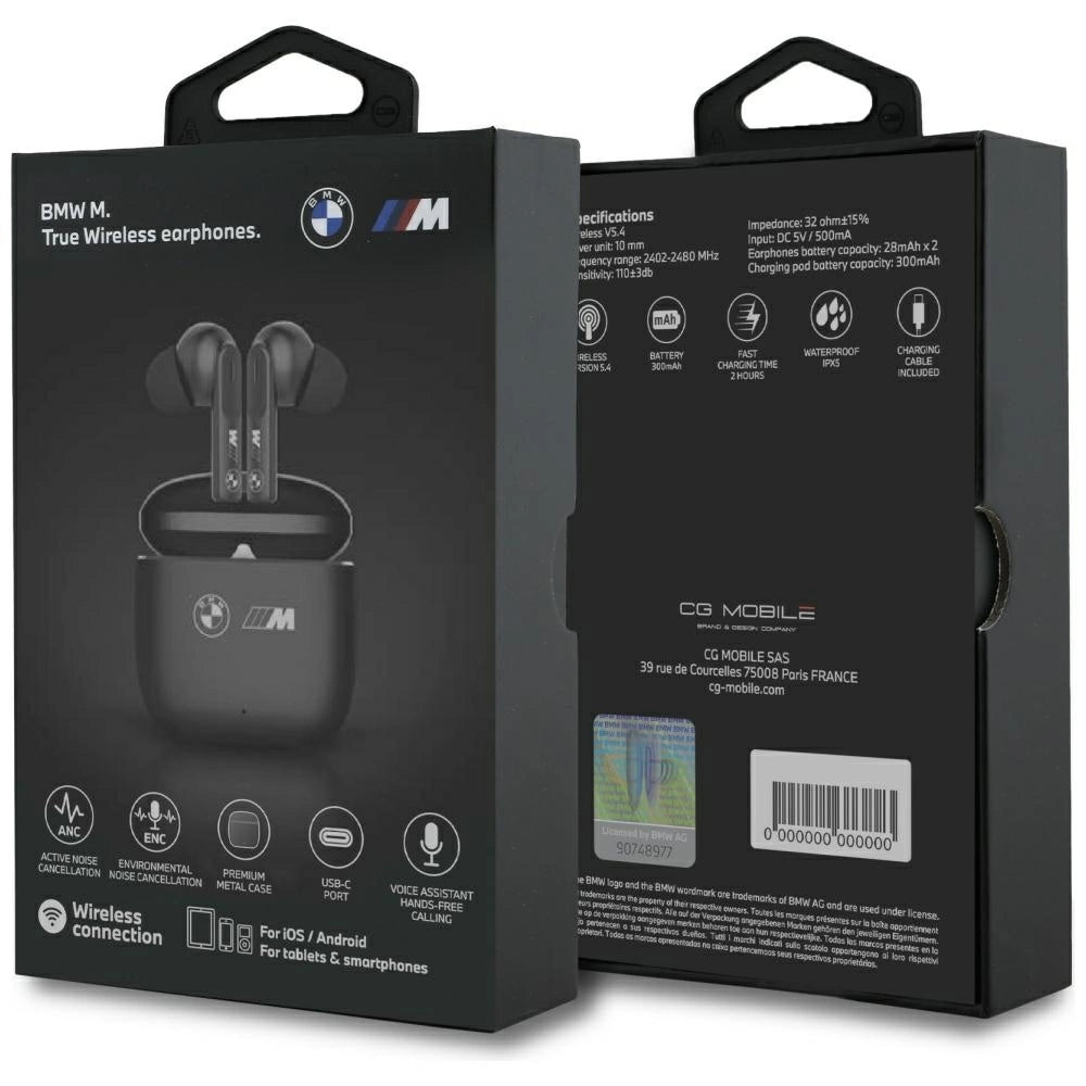 BMW M Metal M Logo Print ANC-ENC TWS Bluetooth Headphones - Black_4