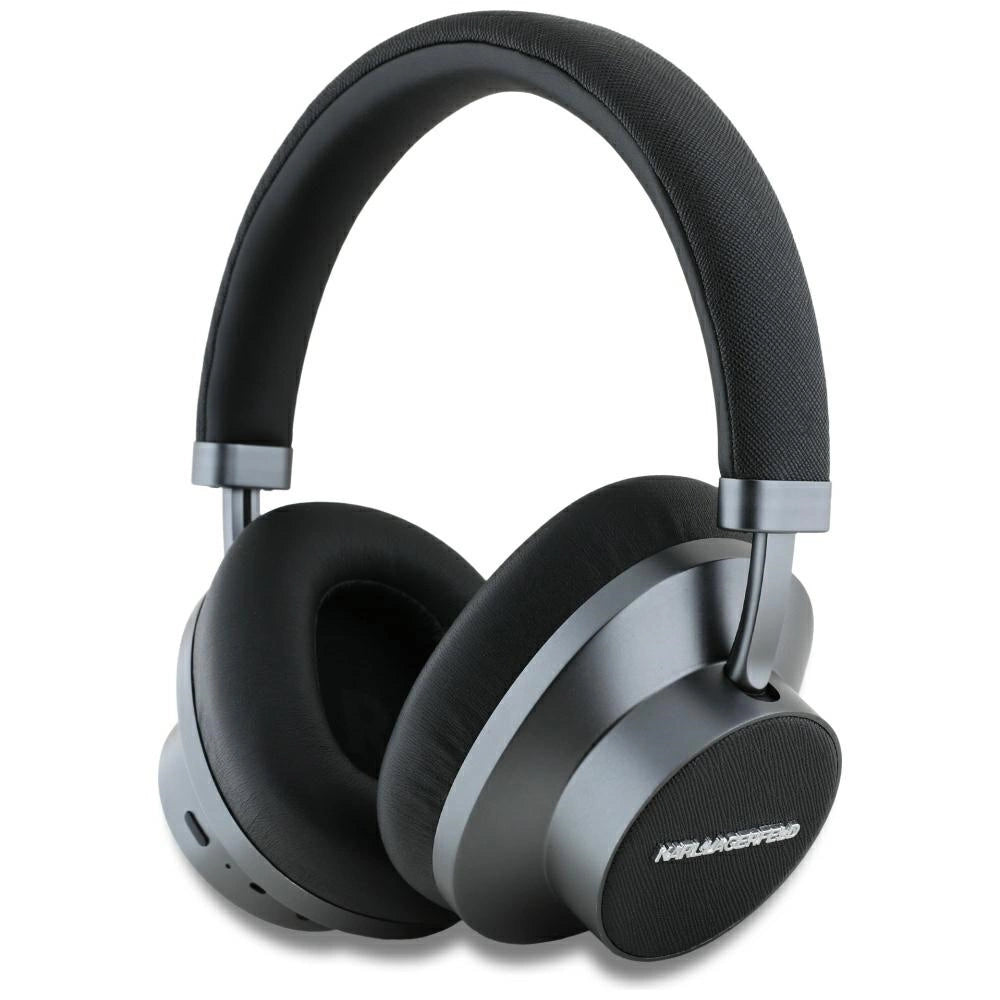 Karl Lagerfeld Saffiano Elongated Bluetooth ANC On-Ear Headphones - Black_0
