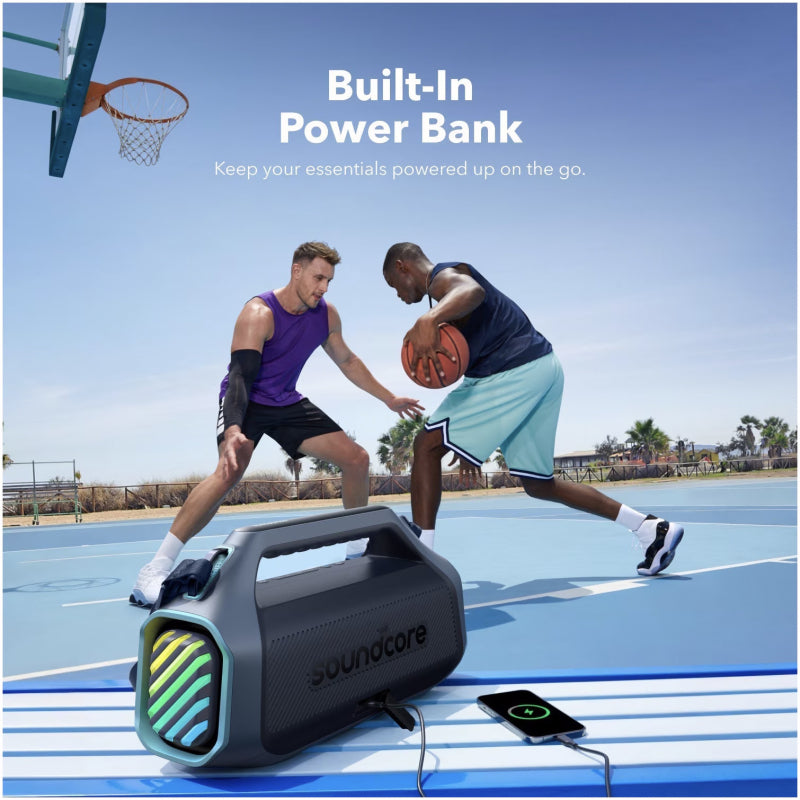 Coluna Bluetooth Anker SoundCore Boom 2 Plus 140W RGB Waterproof Azul