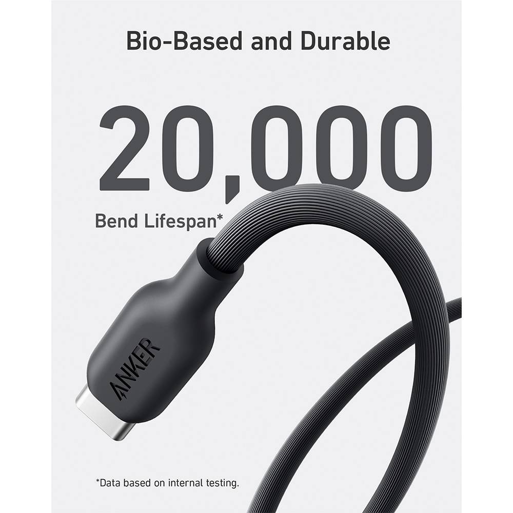Cabo USB Anker 543 USB C 1,8 m Preto