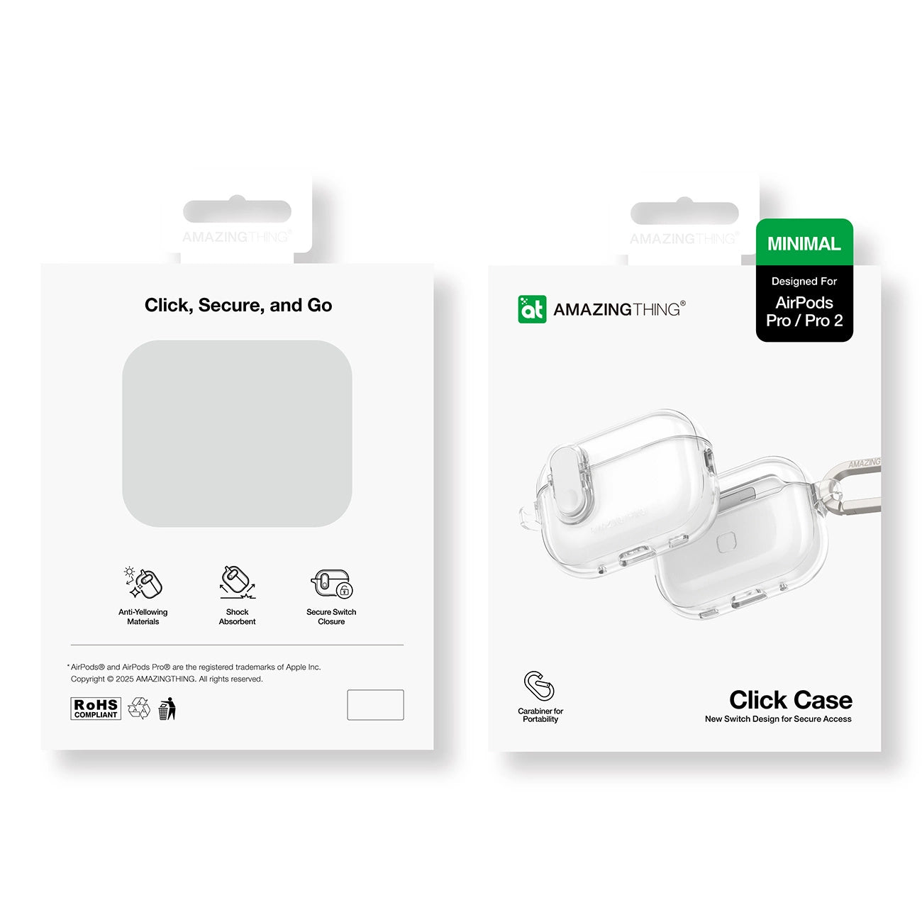 AmazingThing Minimal Case for AirPods Pro 2 Silicone Case - Transparent_3