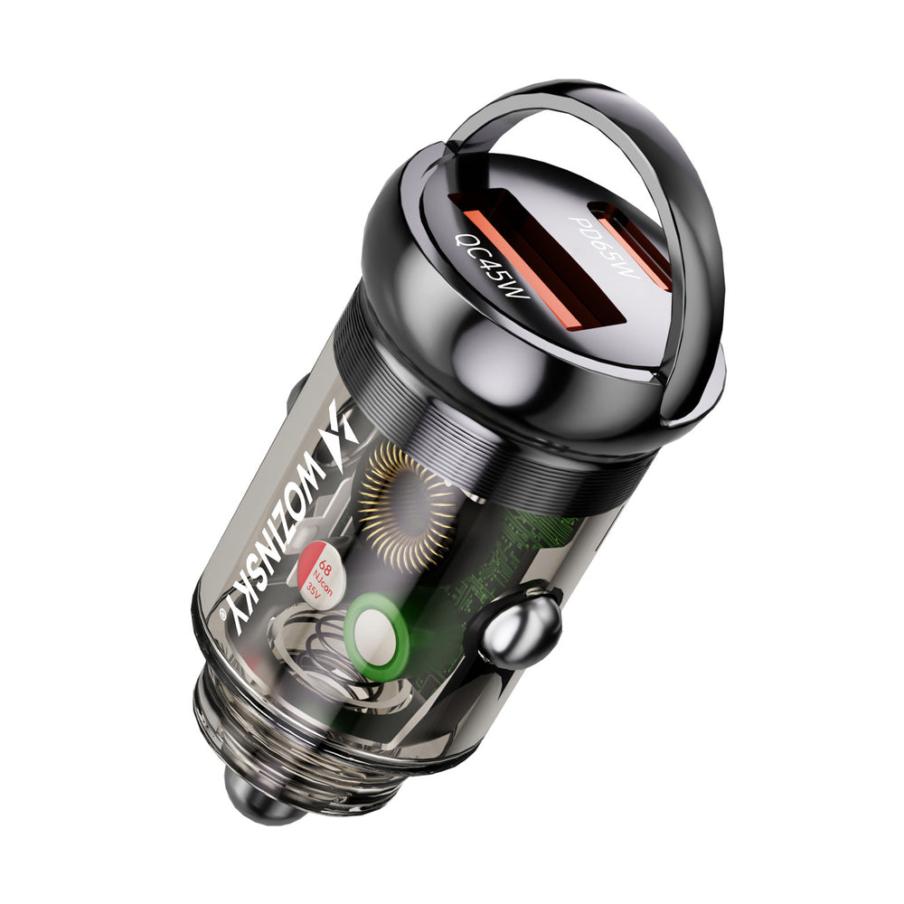 Wozinsky 65W Car Charger USB-C PD 65W / USB-A 45W QC 3.0 - Black_1