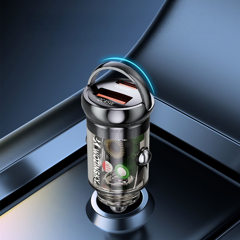 Wozinsky 65W Car Charger USB-C PD 65W / USB-A 45W QC 3.0 - Black_3