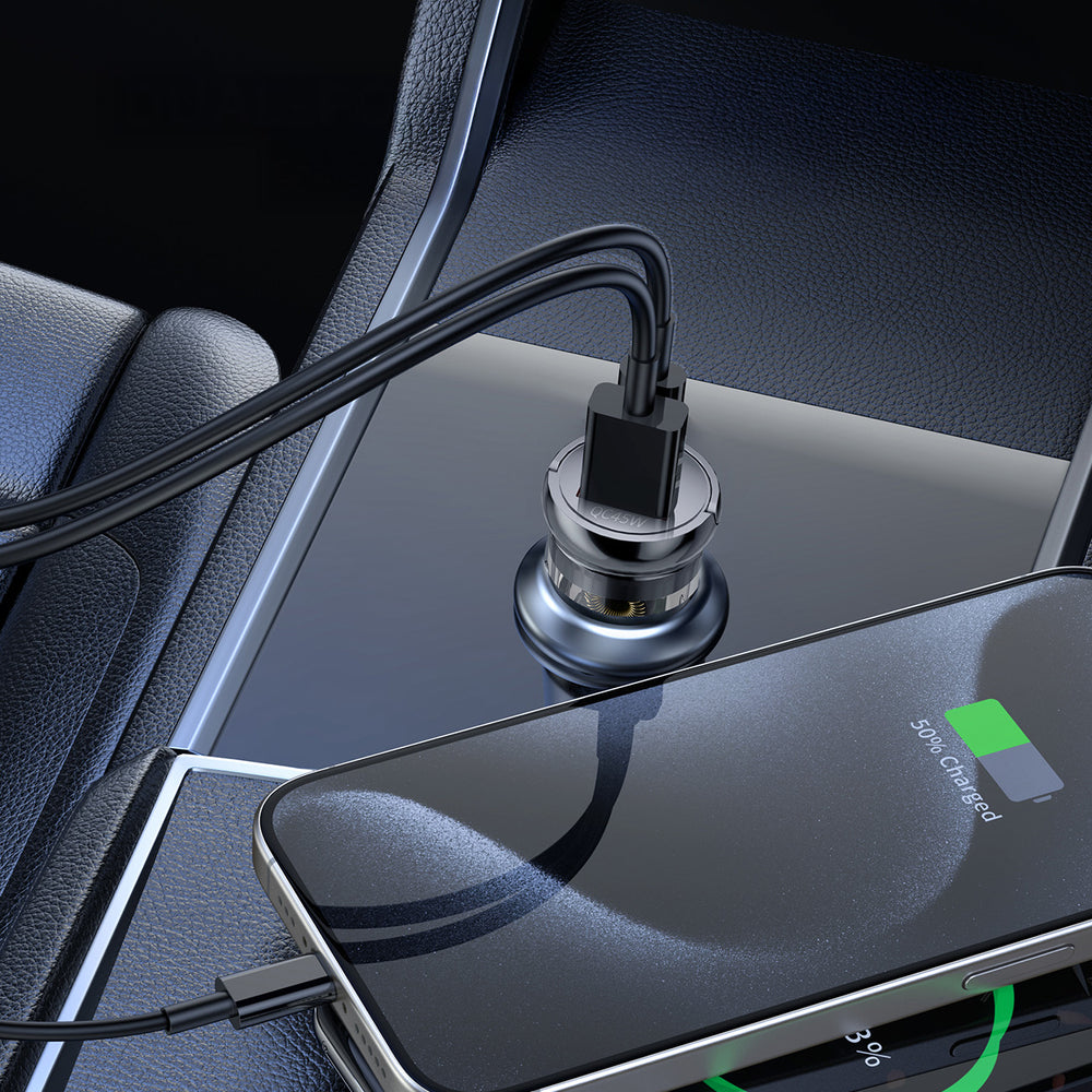 Wozinsky 65W Car Charger USB-C PD 65W / USB-A 45W QC 3.0 - Black_5