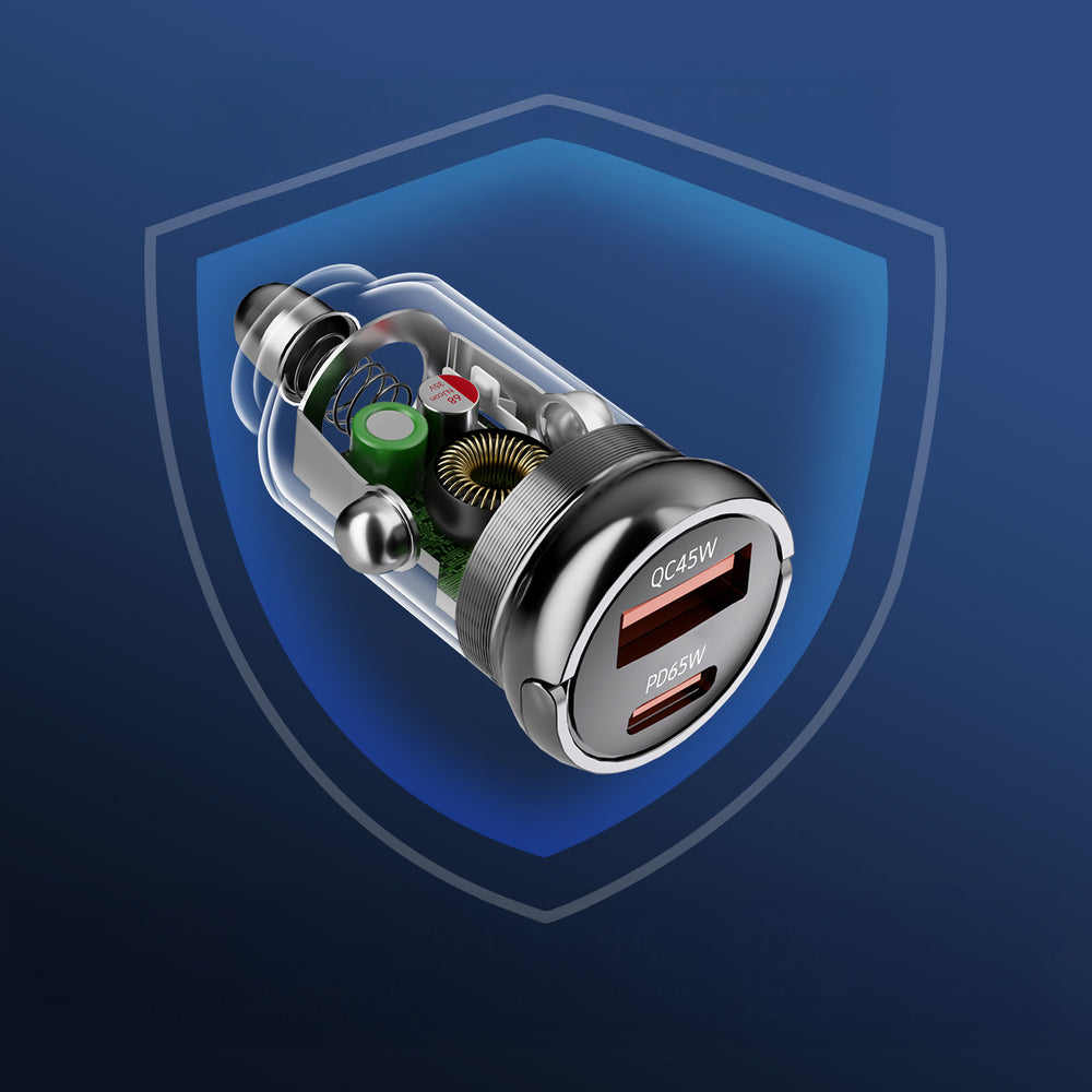 Wozinsky 65W Car Charger USB-C PD 65W / USB-A 45W QC 3.0 - Black_6