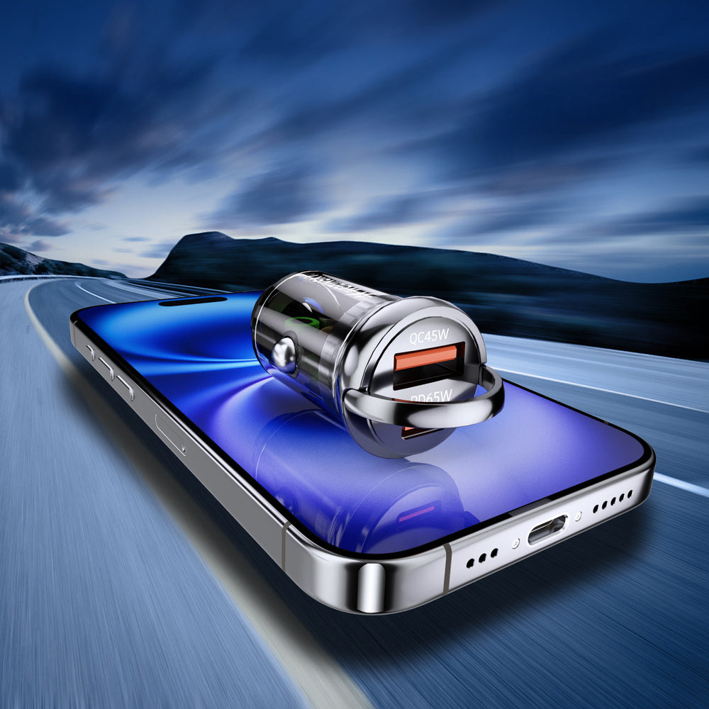 Wozinsky 65W Car Charger USB-C PD 65W / USB-A 45W QC 3.0 - Black_7