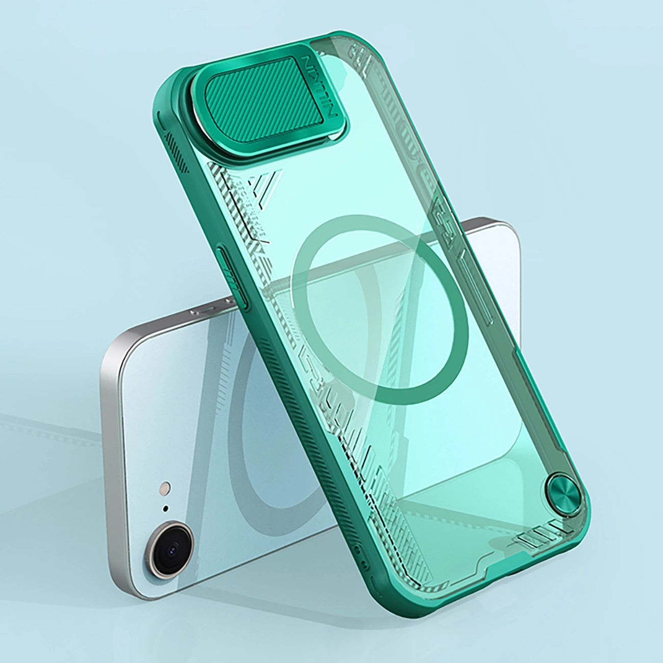 Nillkin Iceblade Prop Magnetic Case with Camera Cover and Stand for iPhone 16e - Green_6