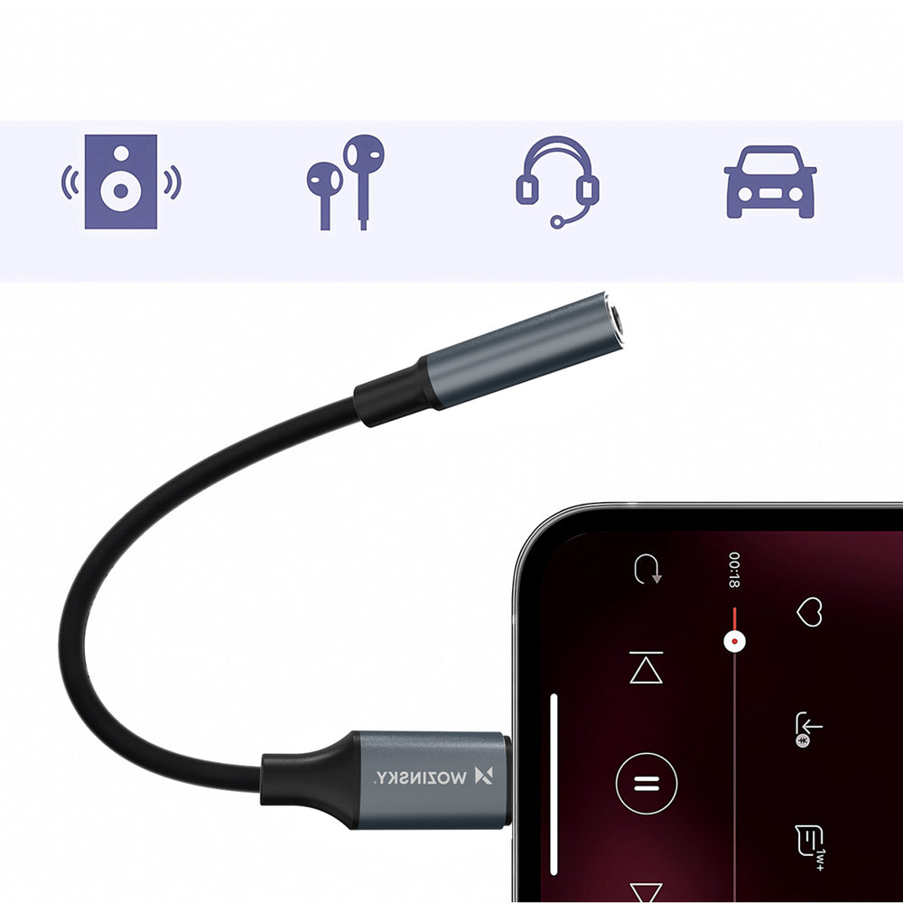Wozinsky WALJ-01 Lightning adapter - 3.5mm mini jack - black_5