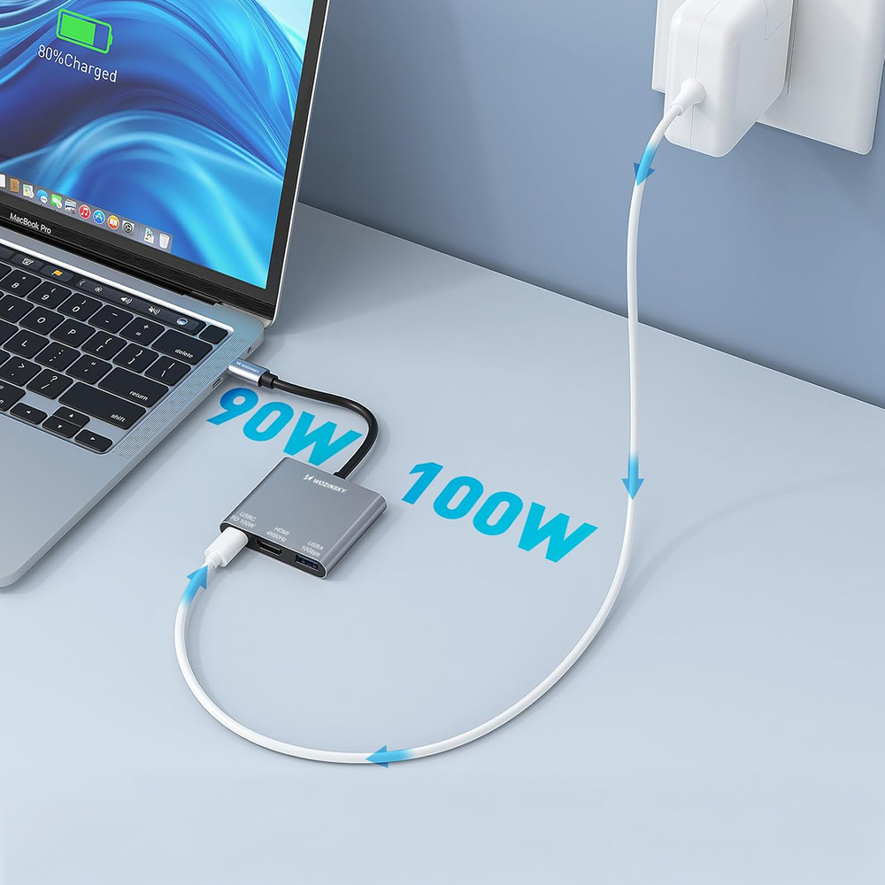 Hub Wozinsky WHCH-01 USB-C PD 100W HDMI 4K@30Hz USB-A 10Gbps - gray_5