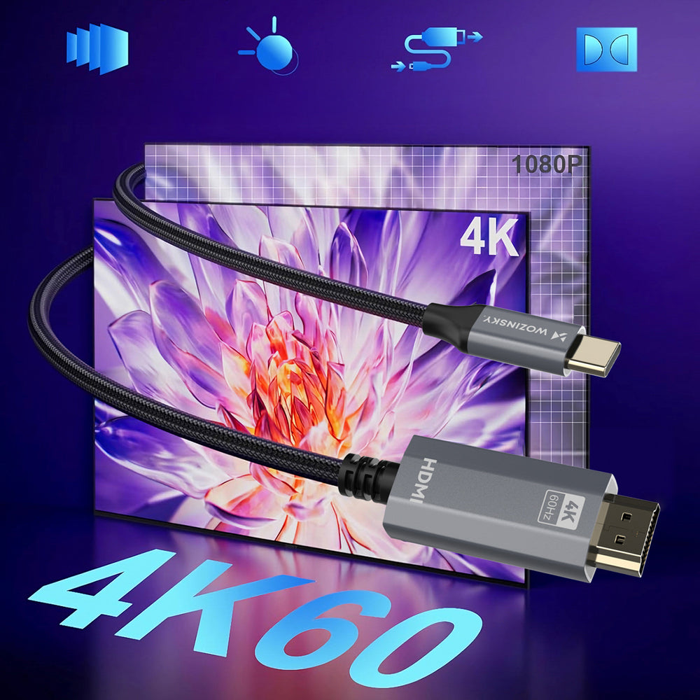 Wozinsky WCCH-01 USB-C - HDMI 4K 60Hz Cable 1.8m - Black_9